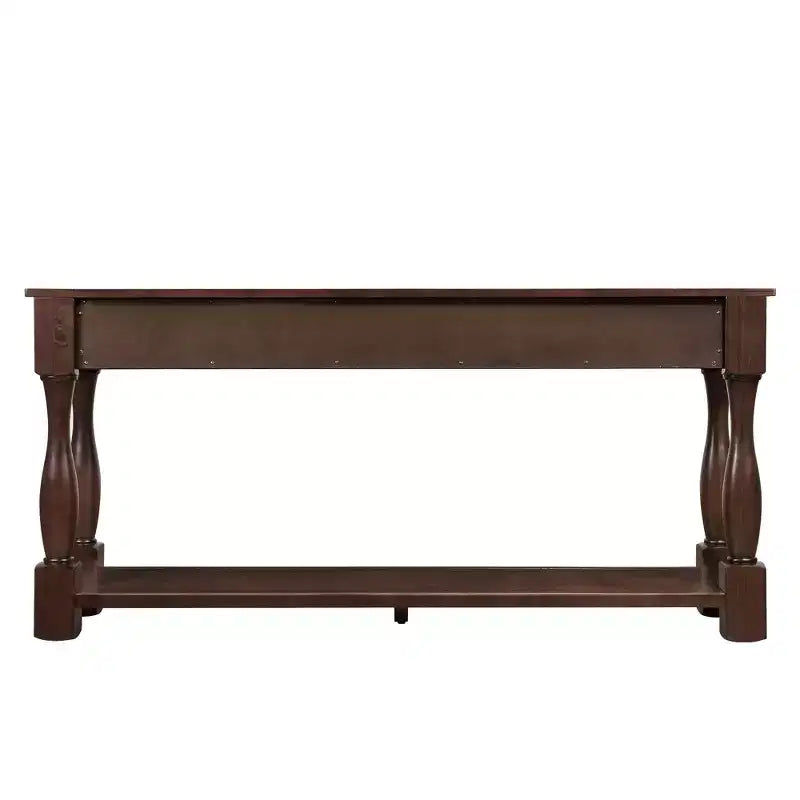 Okak 61IN Table console vintage en pin, Table d'entrée avec 3 tiroirs et 1 étagère inférieure, Table d'appoint pour l'entrée, le salon