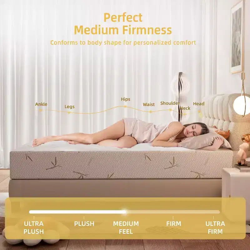 SUGIFT 8 Gel Memory Foam Mattress in a Box with Cooling Gel, Medium Firm Support and CertiPUR Certified