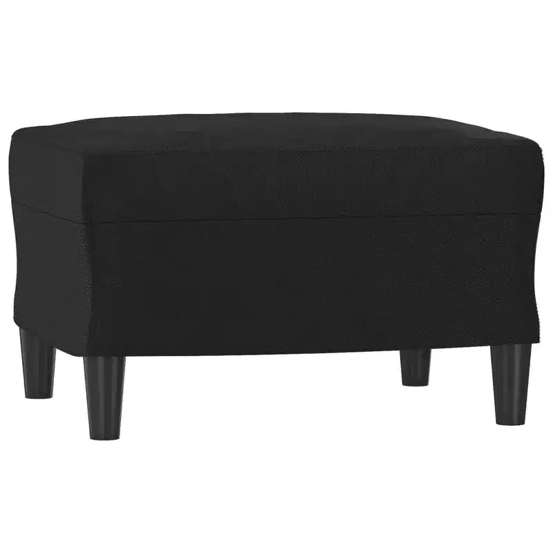 vidaXL Sofa Chair Accent Single Sofa Armchair with Footstool Faux Leather - Black