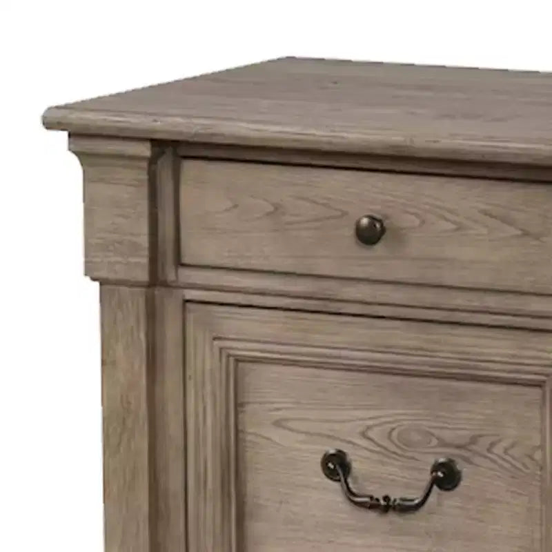 Royal Hampton Nightstand, 2 Drawers, Weathered Gray Solid Wood, 28 Inch