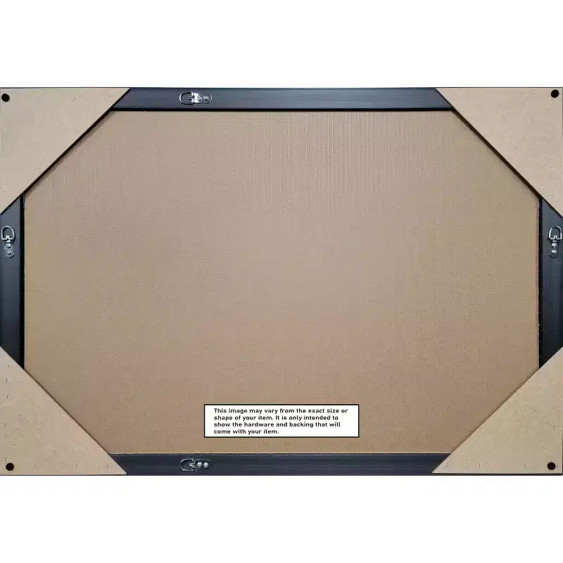 Specchio da parete per bagno smussato stretto e piccolo, marrone medio, 27,25 x 21,25 pollici.