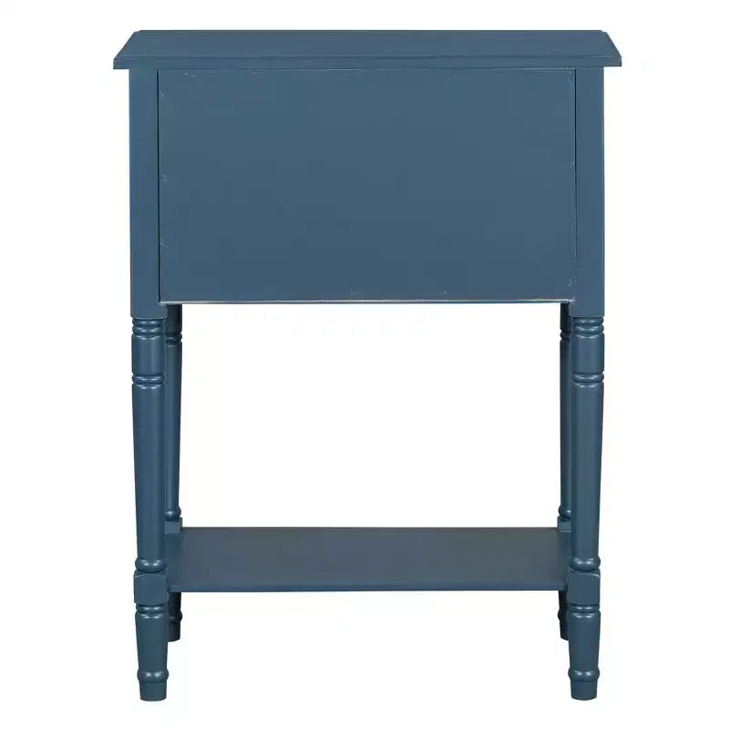 Bellemave Narrow Console Table, Slim Sofa Table with Three Storage Drawers and Bottom Shelf (Dark blue)