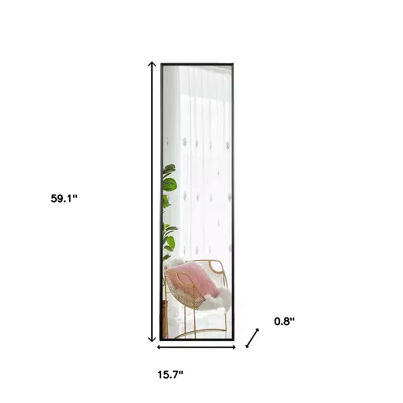 59 Black Metal Framed Freestanding Standing Mirror