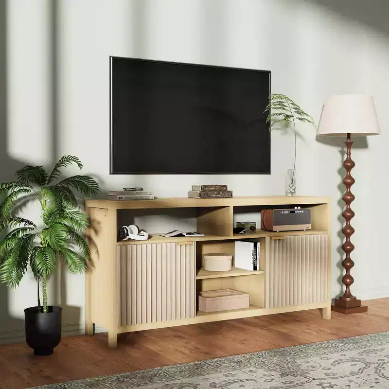Mobile TV scanalato da 59" per TV fino a 65", Mobile TV in stile Mid-Century
