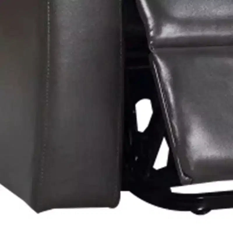 Royal Hampton 37 Inch Recliner Chair, Power Lift, Cupholders, Gray Faux Leather