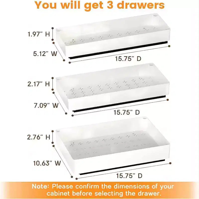 COZONY Pull Out Cabinet Organizer with Adhesive Mounting, Slide Out Drawer for Spices Kitchen Storage Cabinet, No Drill Required