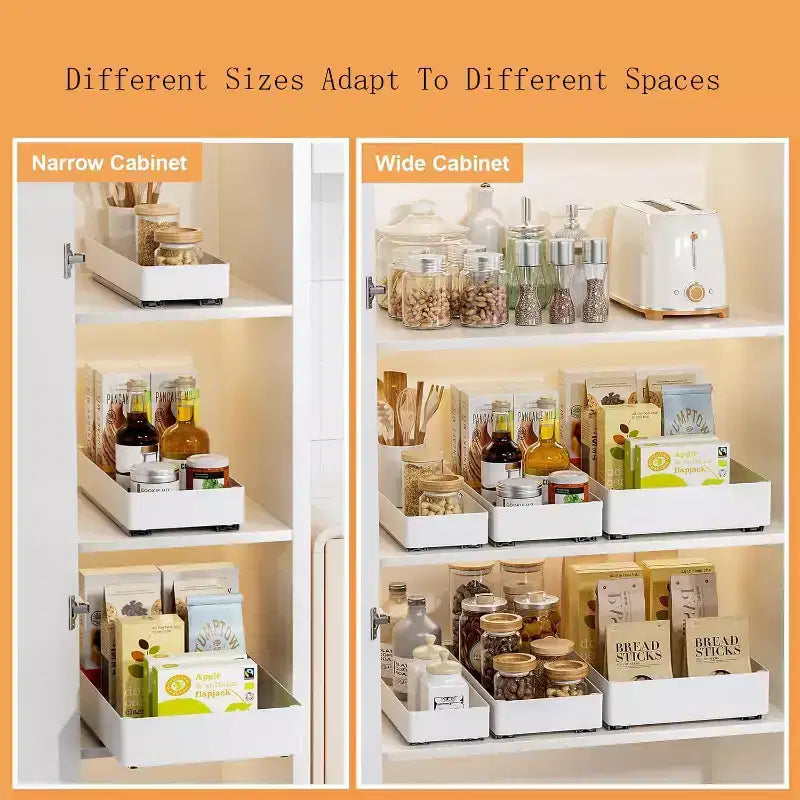 COZONY Pull Out Cabinet Organizer with Adhesive Mounting, Slide Out Drawer for Spices Kitchen Storage Cabinet, No Drill Required