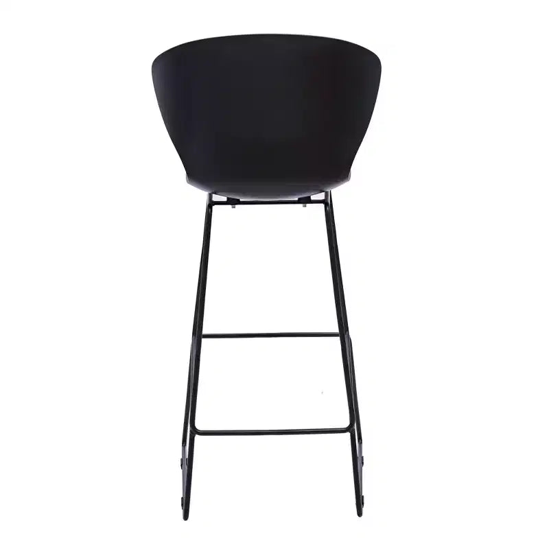 HomeRoots Set of Two 30 Black Heavy Duty Plastic and Metal Low Back Bar Height Bar Chairs