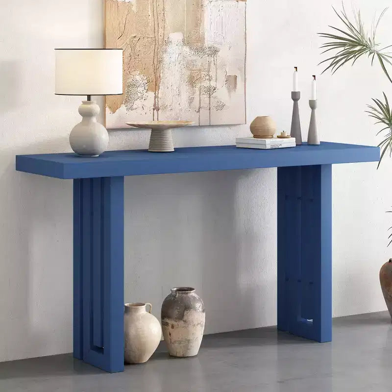 Okak Minimalism Console Table with Oak Veneer, Entryway Table with Thick Tabletop and Legs, Accent Table for Living Room, Hallway