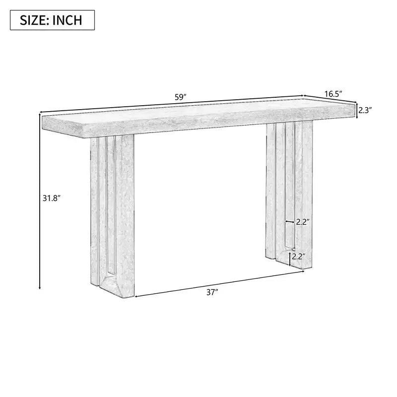 Okak Minimalism Console Table with Oak Veneer, Entryway Table with Thick Tabletop and Legs, Accent Table for Living Room, Hallway