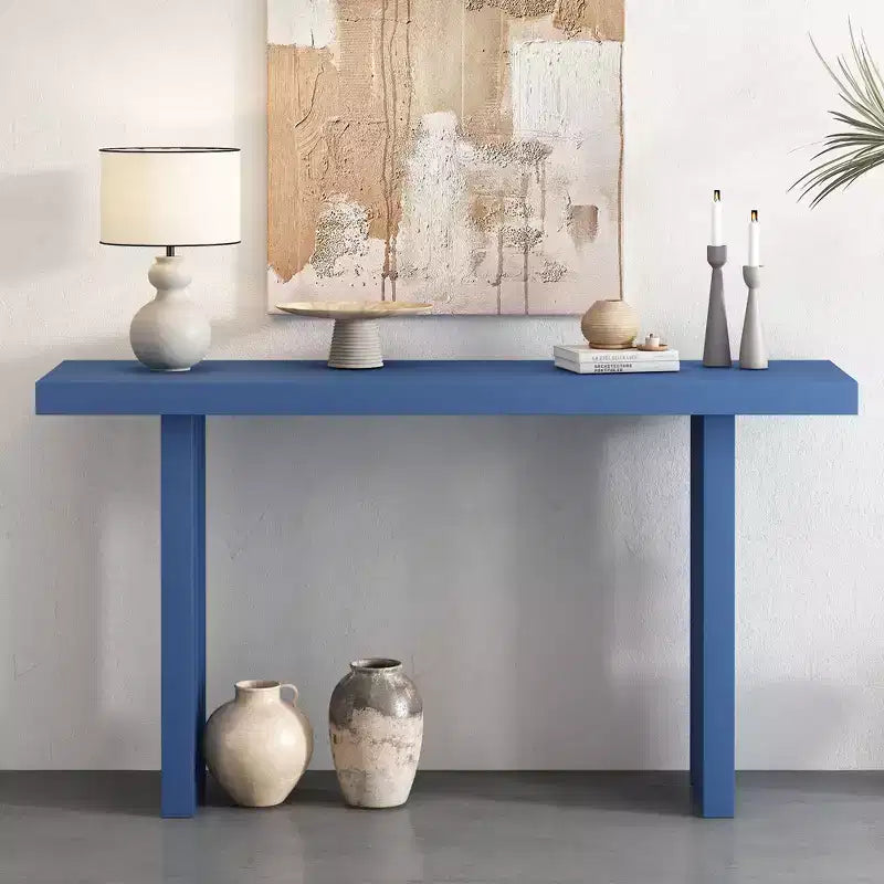 Okak Minimalism Console Table with Oak Veneer, Entryway Table with Thick Tabletop and Legs, Accent Table for Living Room, Hallway