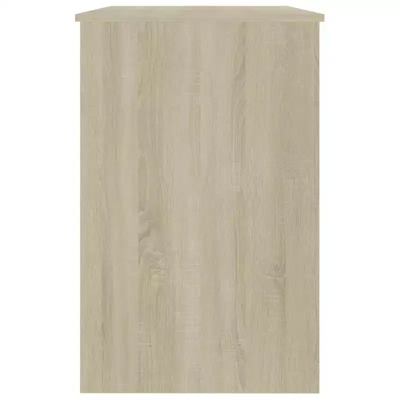 Desk White and Sonoma Oak Engineered Wood Medium Computer Desk