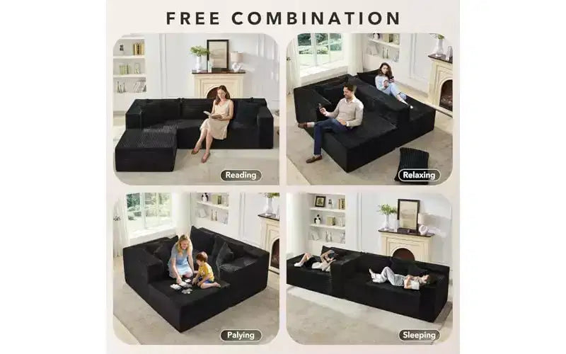 Canapé d'angle GutoWave 106 avec méridienne en L, canapé modulaire moderne avec assise profonde, canapés rembourrés pour salon, côté gauche