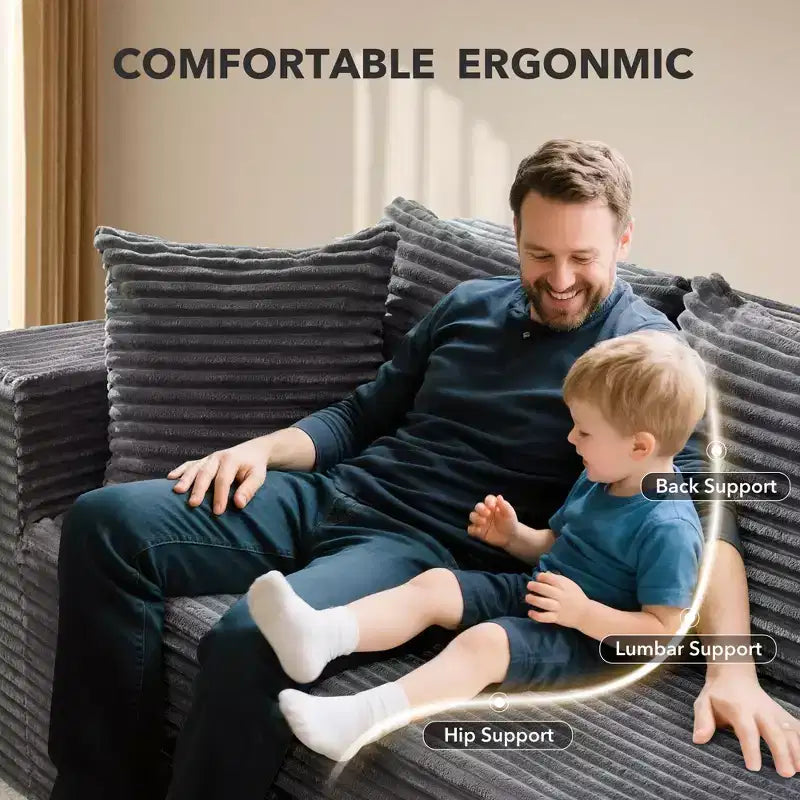 Canapé d'angle GutoWave 106 avec méridienne en L, canapé modulaire moderne avec assise profonde, canapés rembourrés pour salon, côté gauche