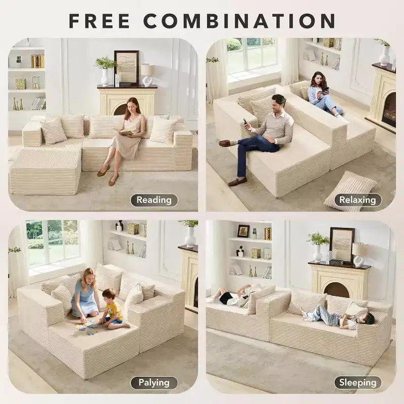 Canapé d'angle GutoWave 106 avec méridienne en L, canapé modulaire moderne avec assise profonde, canapés rembourrés pour salon, côté gauche