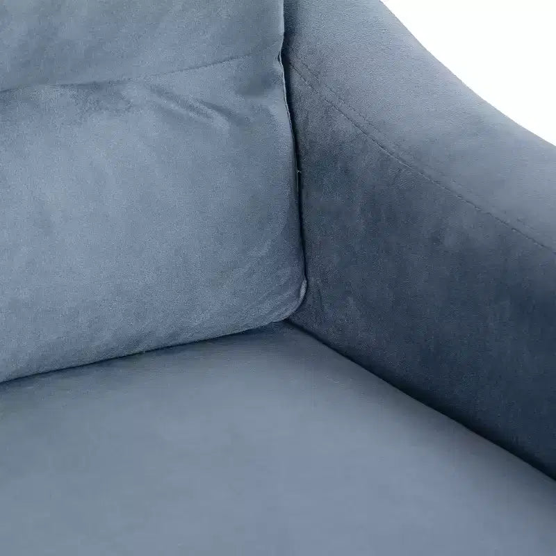 PexFix 3 Seat Sectional Sofa with U-Shaped Spring Links and Solid Wood Frame Mid Century Velvet Upholstered Couch for Living Room Bedroom Office Gray