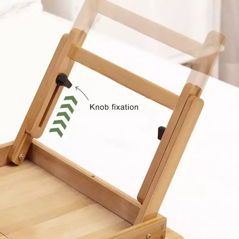Adjustable Bed Table - 50x30cm Portable Bamboo Laptop Desk for Dormitory & Bedroom, Folding Reading/Writing Table (Primary Color, 1-Pack)