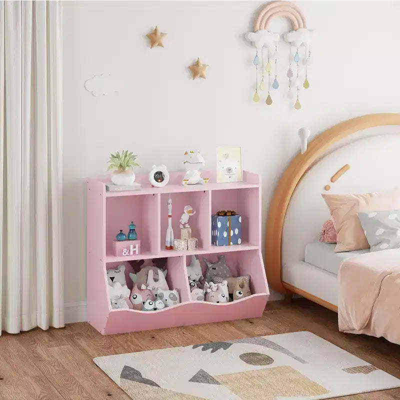 Kids Bookshelf and Bookcase Toy Storage Multi Shelf with Cubby Organizer Cabinet for Boys Girls,for Children Playroom Hallway Kindergarten School
