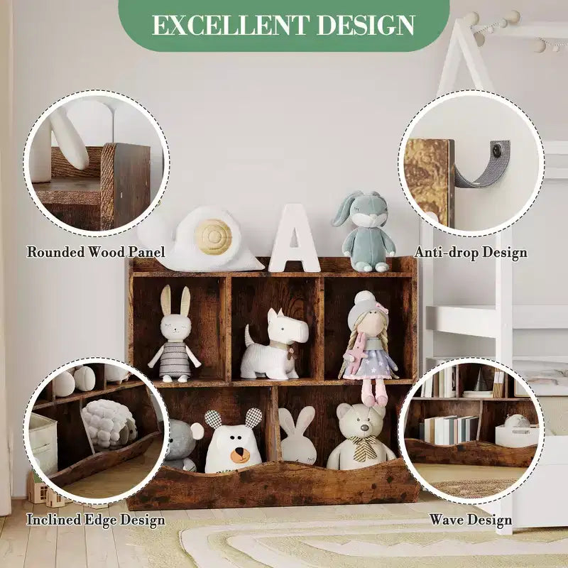 Kids Bookshelf and Bookcase Toy Storage Multi Shelf with Cubby Organizer Cabinet for Boys Girls,for Children Playroom Hallway Kindergarten School