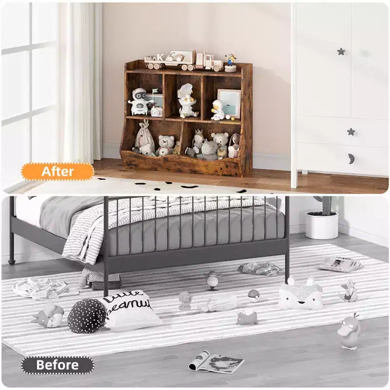 Kids Bookshelf and Bookcase Toy Storage Multi Shelf with Cubby Organizer Cabinet for Boys Girls,for Children Playroom Hallway Kindergarten School
