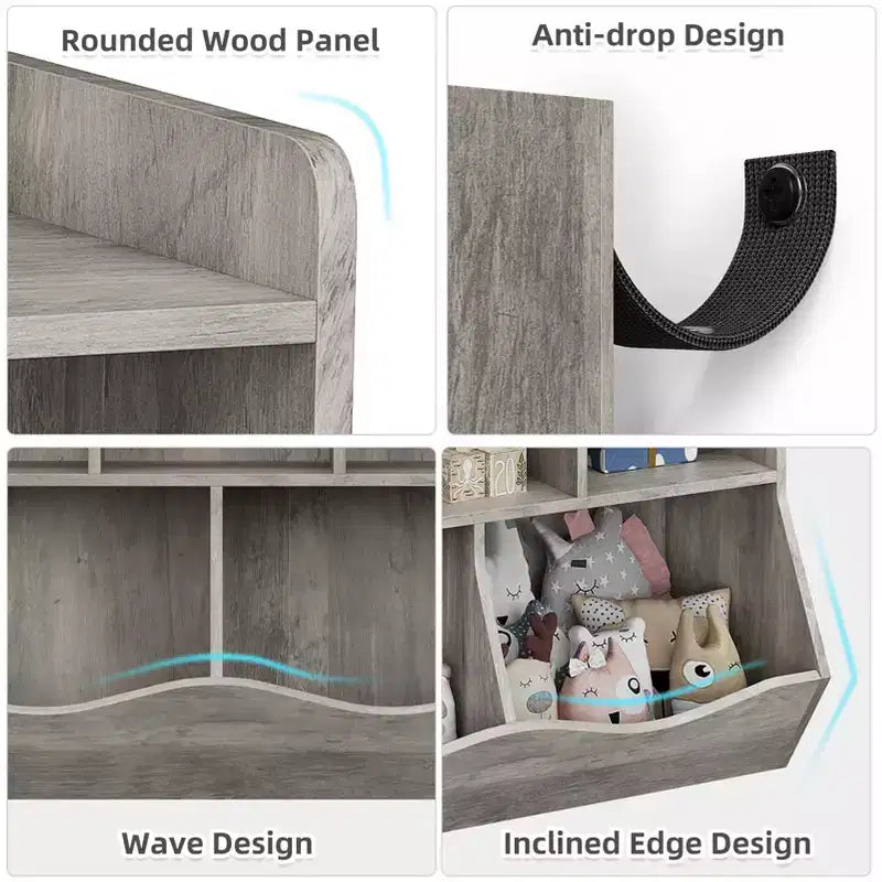 Kids Bookshelf and Bookcase Toy Storage Multi Shelf with Cubby Organizer Cabinet for Boys Girls,for Children Playroom Hallway Kindergarten School