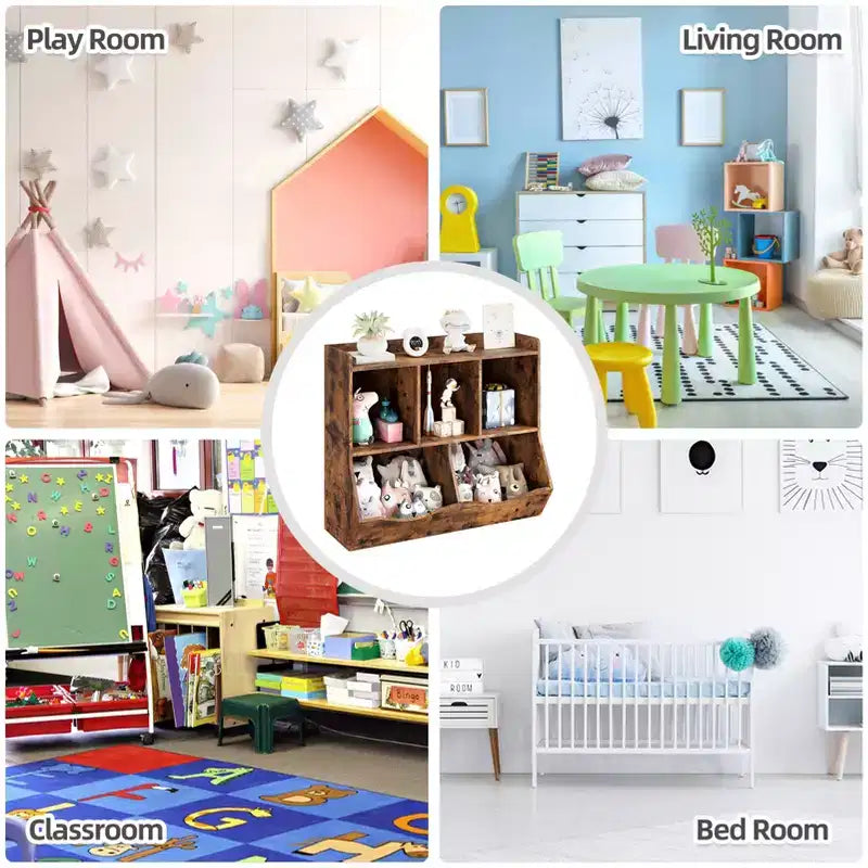 Kids Bookshelf and Bookcase Toy Storage Multi Shelf with Cubby Organizer Cabinet for Boys Girls,for Children Playroom Hallway Kindergarten School