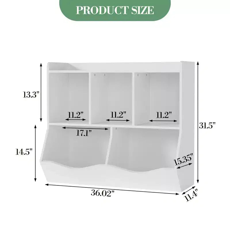 Kids Bookshelf and Bookcase Toy Storage Multi Shelf with Cubby Organizer Cabinet for Boys Girls,for Children Playroom Hallway Kindergarten School