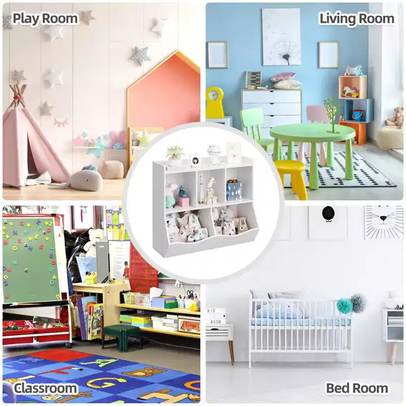 Kids Bookshelf and Bookcase Toy Storage Multi Shelf with Cubby Organizer Cabinet for Boys Girls,for Children Playroom Hallway Kindergarten School