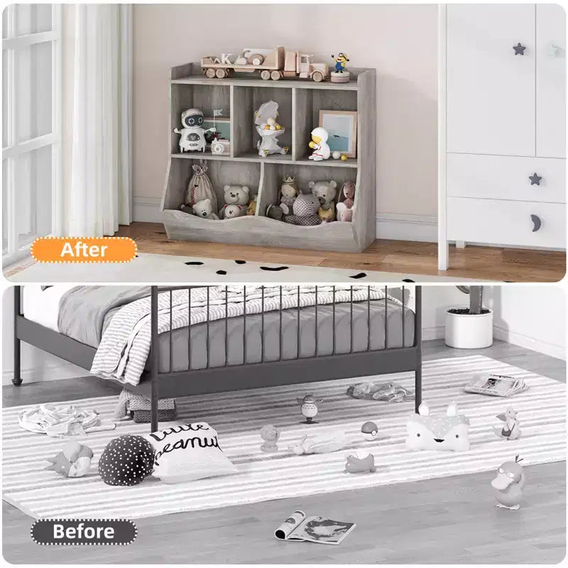 Kids Bookshelf and Bookcase Toy Storage Multi Shelf with Cubby Organizer Cabinet for Boys Girls,for Children Playroom Hallway Kindergarten School