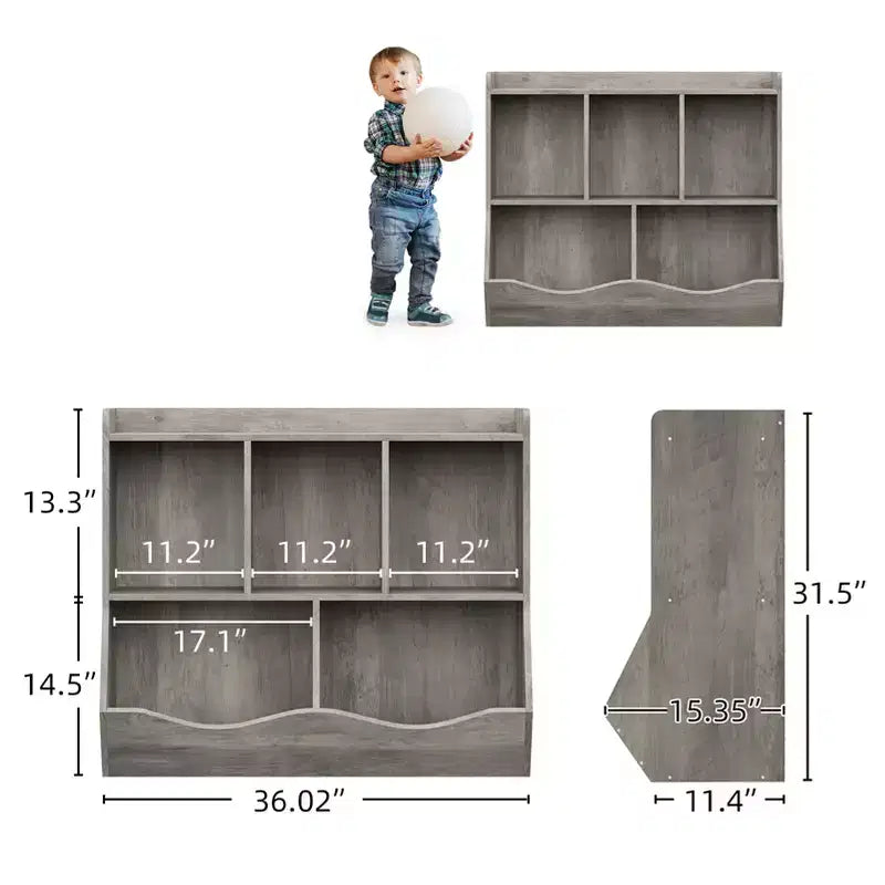 Kids Bookshelf and Bookcase Toy Storage Multi Shelf with Cubby Organizer Cabinet for Boys Girls,for Children Playroom Hallway Kindergarten School