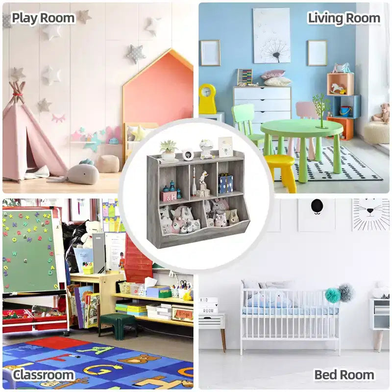 Kids Bookshelf and Bookcase Toy Storage Multi Shelf with Cubby Organizer Cabinet for Boys Girls,for Children Playroom Hallway Kindergarten School