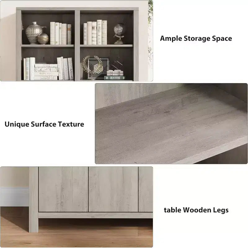 70.7 High Bookshelf, 3-Layer Double-Width Bookshelf With Cabinet Doors, Large Freestanding Bookcase Suitable for Living Room, Office, Library
