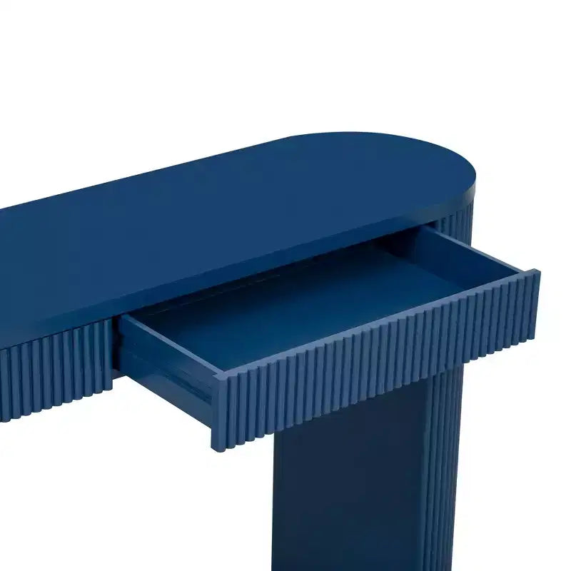 Homy Casa Modern Ribbed Console Table with 2 Drawers  Stylish Entryway or Vanity Table