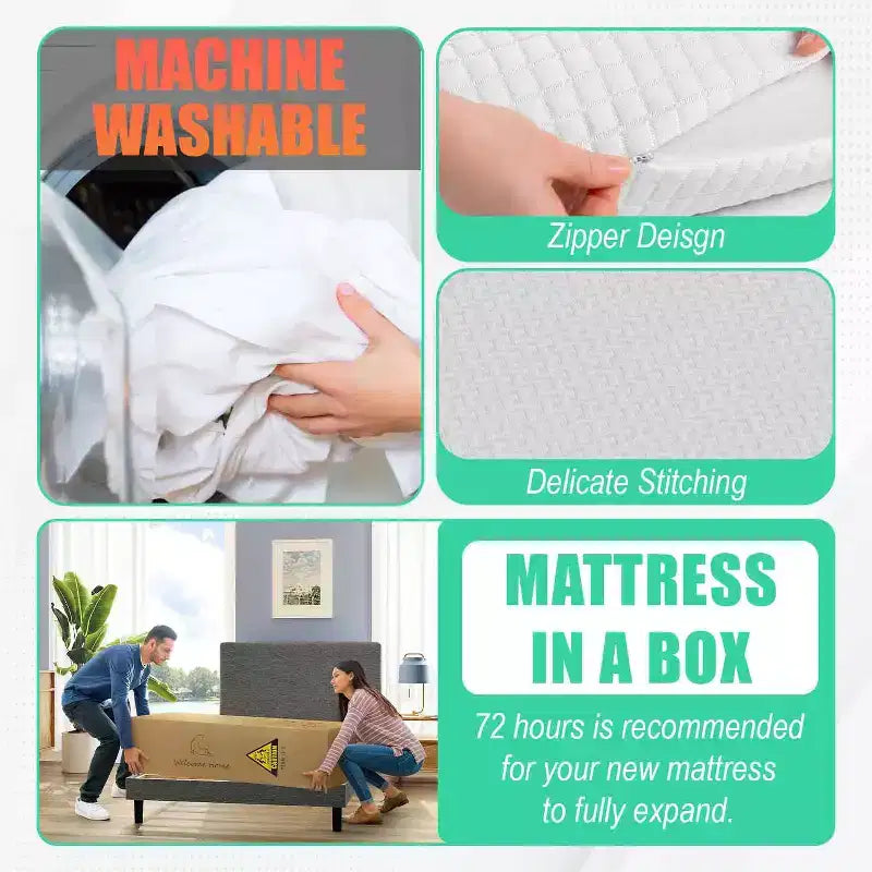 BestMassage 10 Inch Green Tea Memory Foam Mattress Cooling Gel Infused Mattress Medium Firm Mattresses