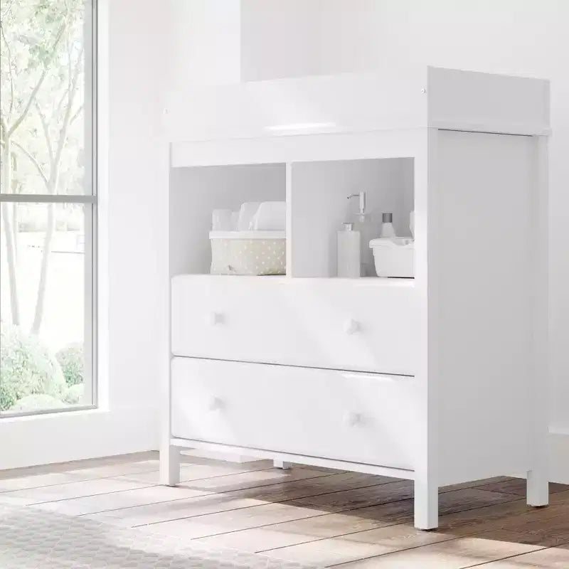 Storkcraft Alpine 2-Drawer Dresser with Changing Table Topper