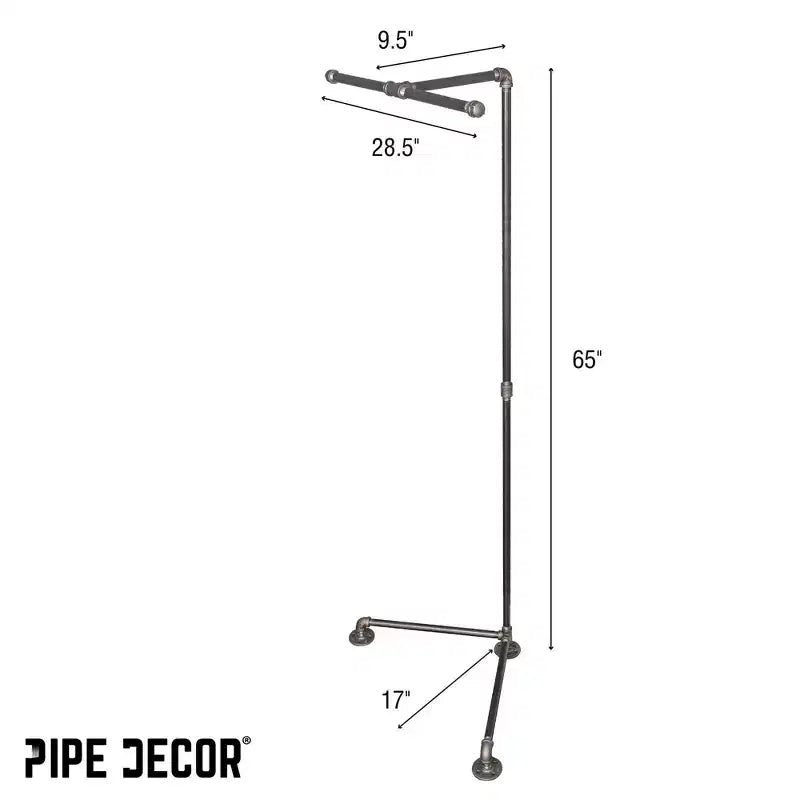 Pipe Decor Freestanding Tee-Style Pipe Clothing Rack
