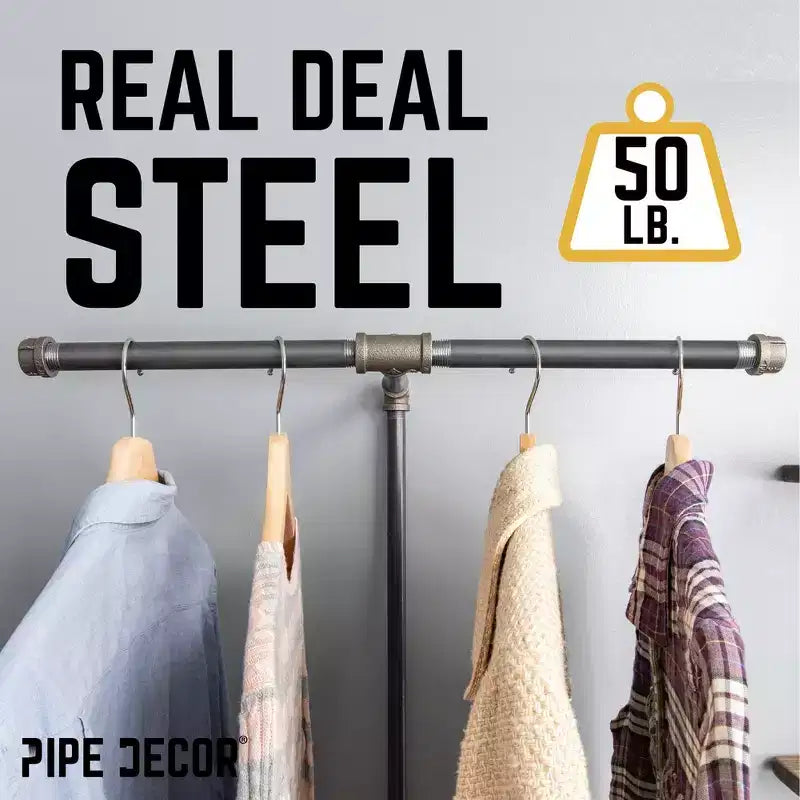 Pipe Decor Freestanding Tee-Style Pipe Clothing Rack