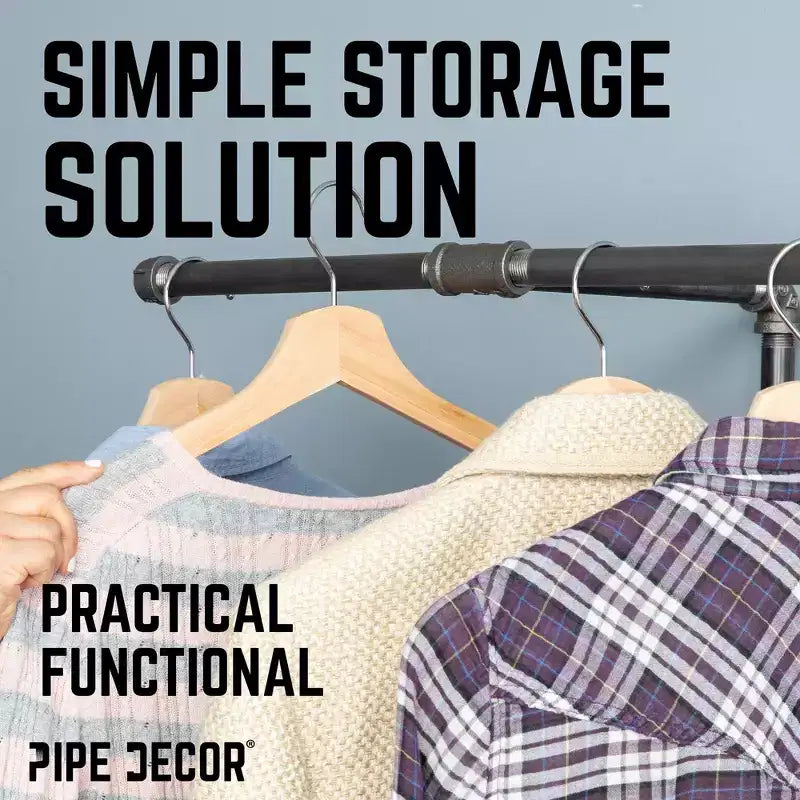 Pipe Decor Freestanding Tee-Style Pipe Clothing Rack
