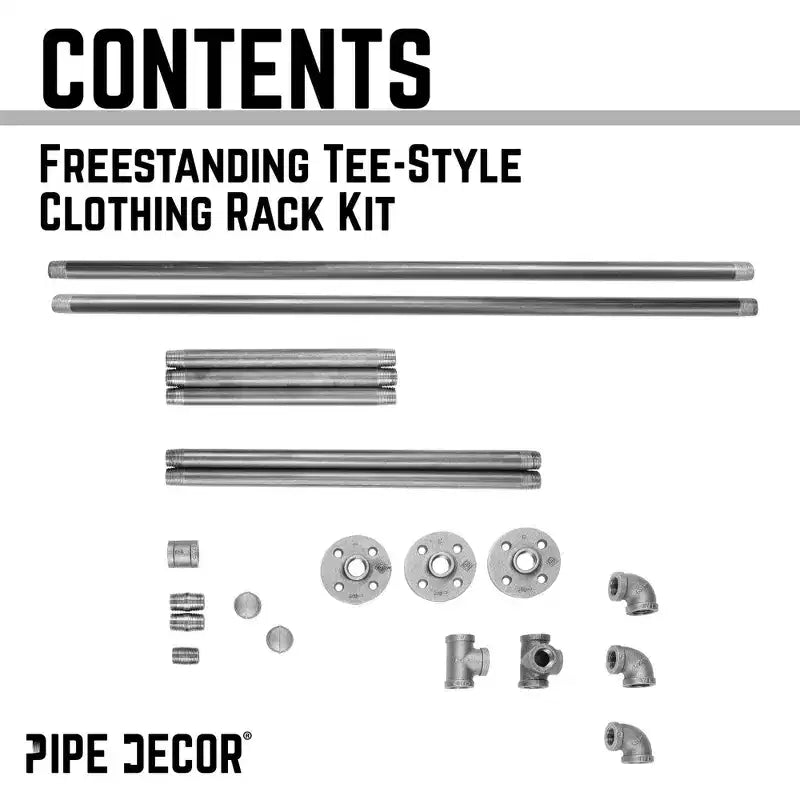 Pipe Decor Freestanding Tee-Style Pipe Clothing Rack