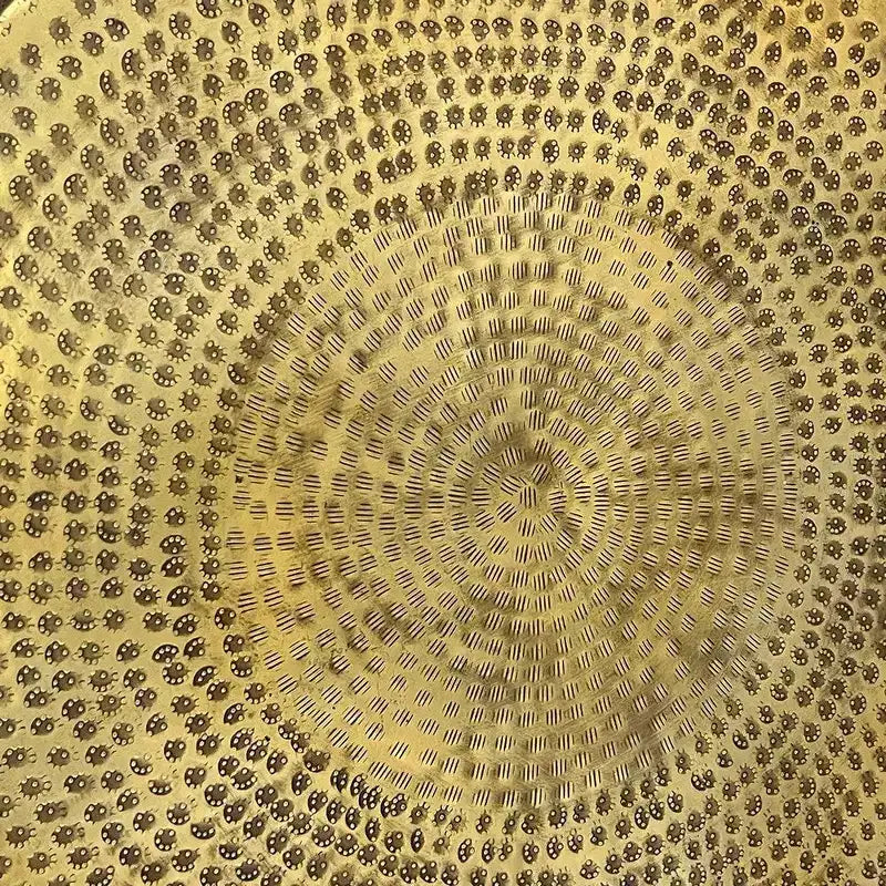 Royal Hampton Nala 23 Inch Coffee Table, Low Round Drum Shape with Unique Hollow Center