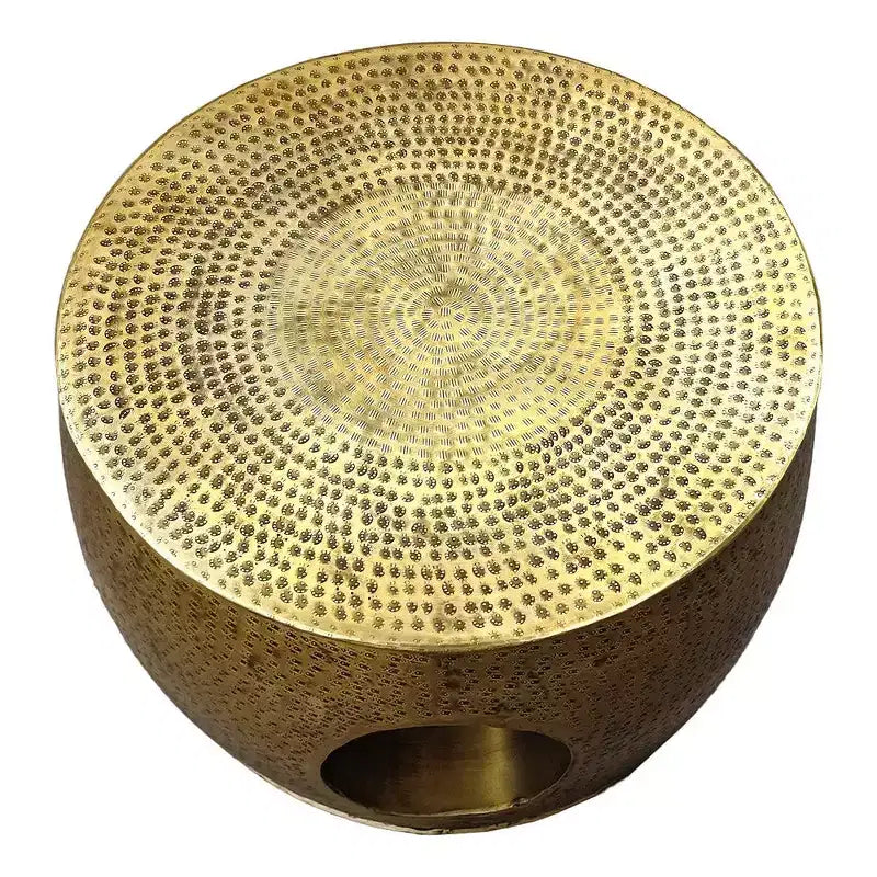 Royal Hampton Nala 23 Inch Coffee Table, Low Round Drum Shape with Unique Hollow Center