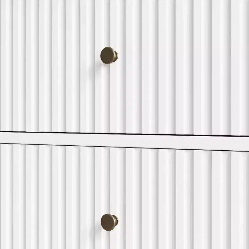 Heynemo Fluted 6 Drawer Dresser, Modern Closet Organizer Dressers, Double Chest of Drawers with Soft Close Drawers, Wood Storage Cabinet, White