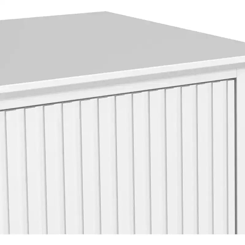 Heynemo Fluted 6 Drawer Dresser, Modern Closet Organizer Dressers, Double Chest of Drawers with Soft Close Drawers, Wood Storage Cabinet, White