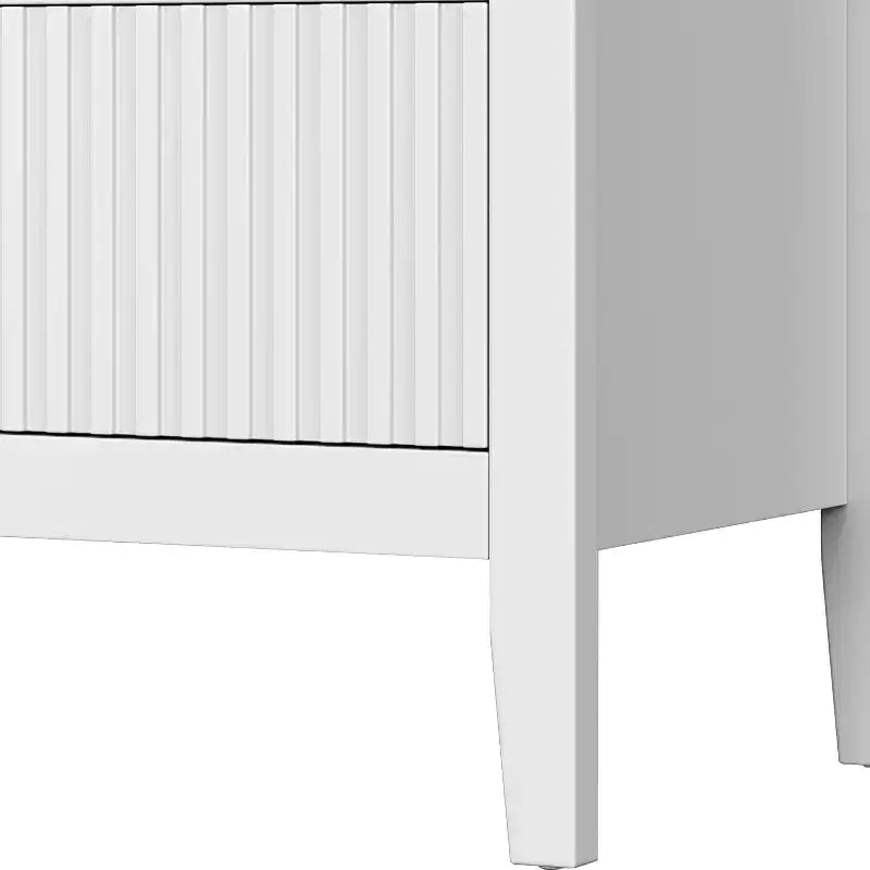 Heynemo Fluted 6 Drawer Dresser, Modern Closet Organizer Dressers, Double Chest of Drawers with Soft Close Drawers, Wood Storage Cabinet, White