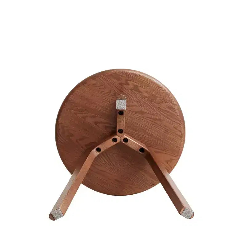 Okak Wooden Round Side Table with Floor Friendly Non-Slip Pads, End Table with Strong Three-Legged Structure, Couch Table for Living Room