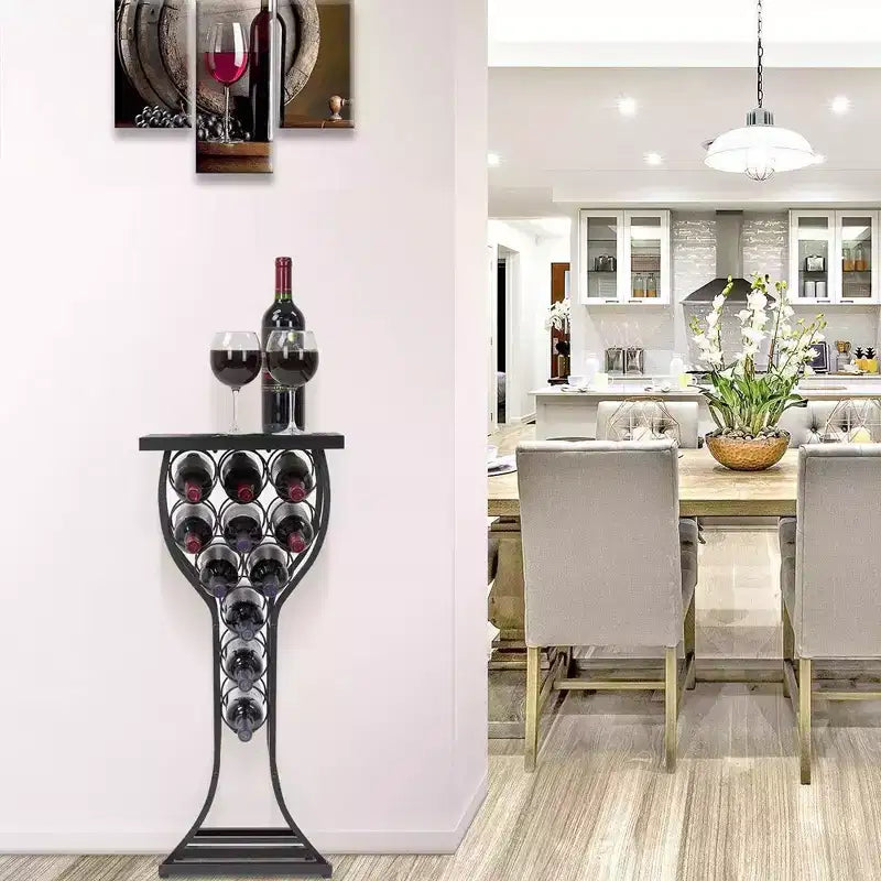 Sorbus 11 Bottle Marble Wine Rack Console Table