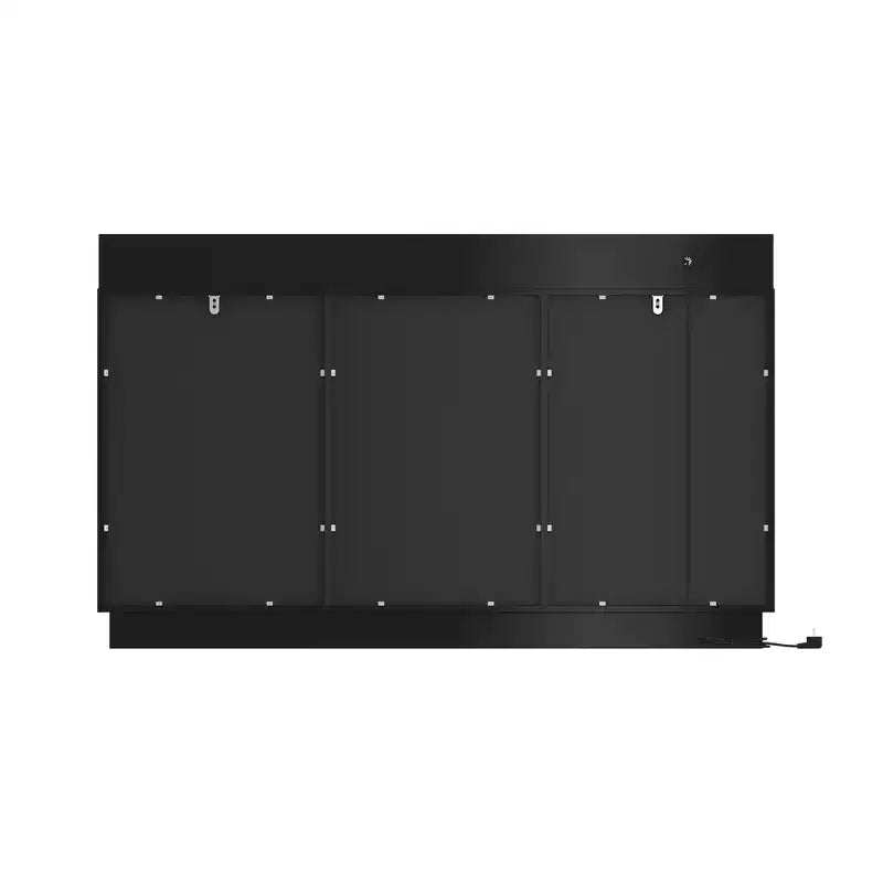 Famapy Multifunctional Storage Cabinet Buffet Kitchen Cabinet with Sliding Outlets  Black Gloss & Wood Finish