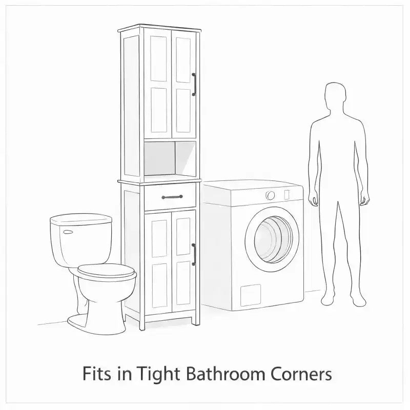 Meuble de Rangement Haut de Salle de Bain Homy Casa avec Tiroir et Doubles Portes, Blanc