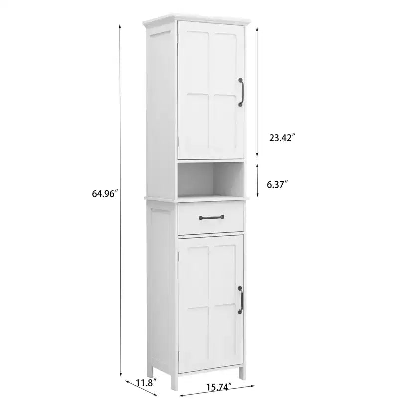 Meuble de Rangement Haut de Salle de Bain Homy Casa avec Tiroir et Doubles Portes, Blanc