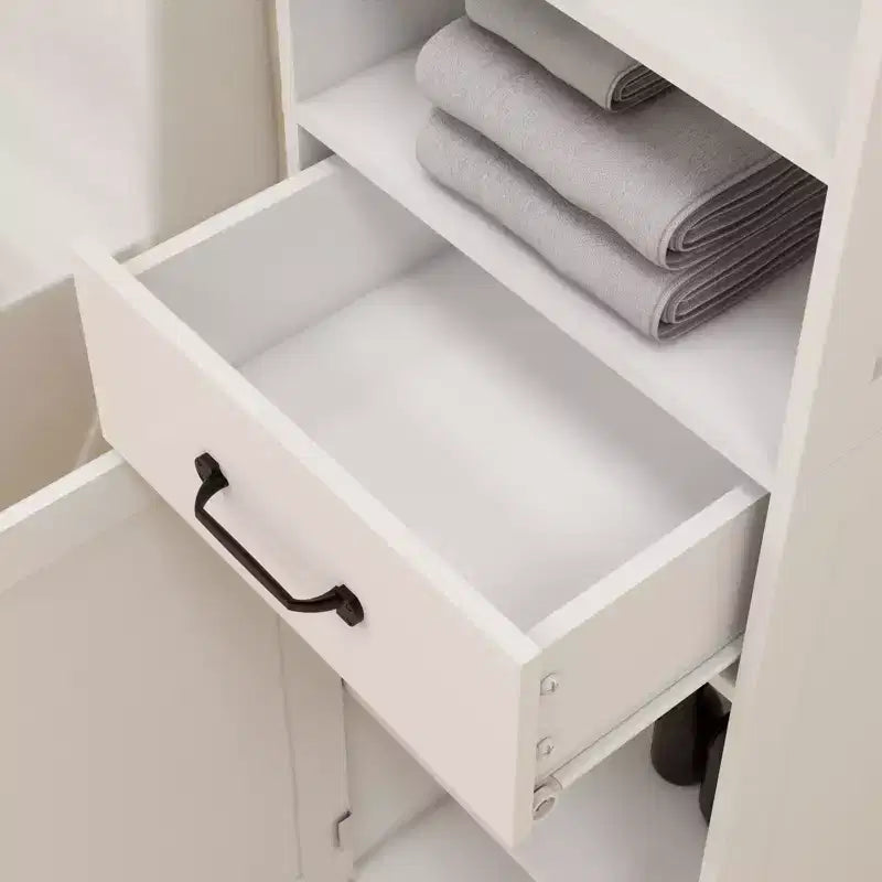 Meuble de Rangement Haut de Salle de Bain Homy Casa avec Tiroir et Doubles Portes, Blanc